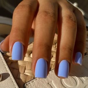 Blue Press-on Manicure,24 Short Square Reusable Nails,New In Unopened Box,Kit.